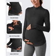 thumbnail image 3 of G4Free Lightweight Maternity Long Sleeve Workout Tops UPF 50+ Rash Guard Half Zip Sun Shirts Ruches Pregnancy Pullover, 3 of 8