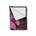 thumbnail image 2 of Skull Soft Flannel Fleece Throw Blanket, Illustration Crown Dark Grunge Style Teen Spooky Halloween October Fall Print, Cozy Plush for Indoor and Outdoor Use, 60" x 80", Pink Black, by Ambesonne, 2 of 6