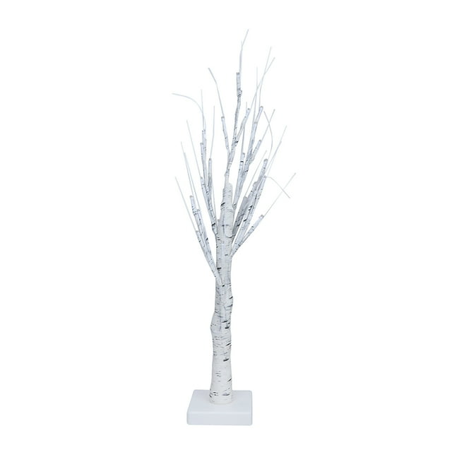 KAKOWELY Árbol de abedul iluminado con 24 luces LED para bonsái, alimentado por USB y batería.