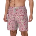 thumbnail image 2 of Uemuo Cute Love Pattern Mens Swim Trunks Quick Dry Board Shorts with Mesh Lining, Stretch Beach Shorts Quick Dry No-Chafing Board Shorts-3X-Large, 2 of 9