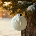 thumbnail image 4 of 12 Pack Velvet Christmas Ball Ornaments Flocked Christmas Tree Hanging Ornaments Shatterproof Flocked Decorative Balls for Xmas Tree Decorations 3IN A, 4 of 9