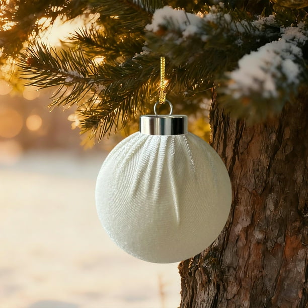 1pcs Christmas Balls Flocked Christmas Tree 2.4inch Ornaments Plastic Balls Xmas Hanging Ornaments Decoration
