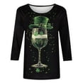 thumbnail image 5 of Xdegoge St. Patrick's Day Sweatshirt for Women Plus Size Crewnceck 3/4 Sleeve Top Shamrock-Embellished Whimsical Print Tops Casual Loose Sweatshirts, 5 of 5