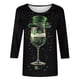 thumbnail image 5 of Ounisa St. Patrick's Day Sweatshirt for Women Clover Graphic T-Shirts Patty's Day Color 3/4 Sleeve Tee Tops, 5 of 5