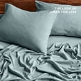thumbnail image 4 of Bare Home Washed Sheet Set - Premium 1800 Collection - Deep Pocket - 3 Piece - Twin, Sea Spray, 4 of 8