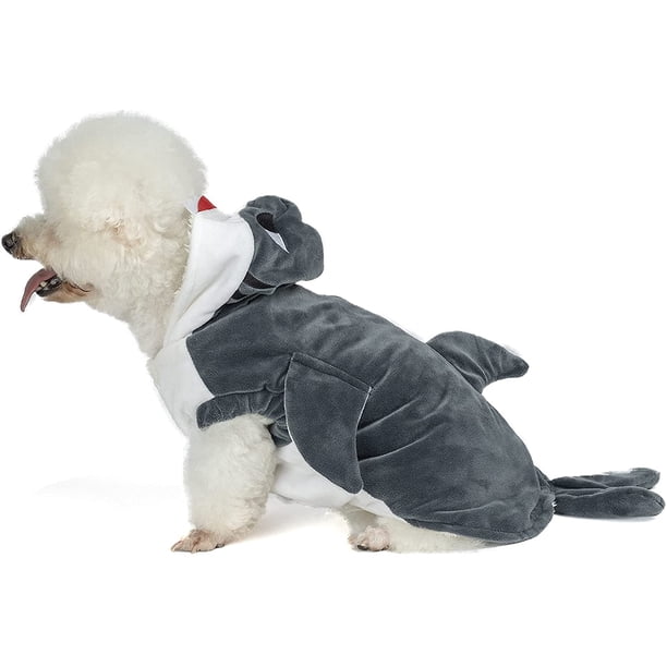 Disfraz De Tiburón Para Perros - Con Capucha, Aletas Y Cola, Cierre Con Botones, Talla S (pecho 36 Cm) - Azul, Para Halloween O Navidad