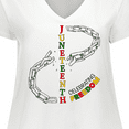 thumbnail image 4 of Inktastic Juneteenth-celebrating Freedom Breaking Chains Women's Plus Size V-Neck T-Shirt, 4 of 5