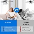 thumbnail image 4 of Dextrus 52 Inch Chandelier Ceiling Fan with Light and Remote, Crystal Fan Light, Indoor Outdoor Ceiling Fan - Chrome, 4 of 11
