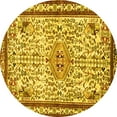 thumbnail image 1 of Ahgly Company Machine Washable Indoor Round Persian Yellow Traditional Area Rugs, 7' Round, 1 of 4