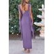 thumbnail image 2 of Vestido PRETTYGARDEN 2025 Verano Maxi Sin Mangas con Volantes Violeta Talle L, 2 of 8