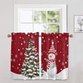 thumbnail image 3 of Goory Slot Top Thermal Insulated Short Window Curtain Rod Pocket Half Window Drapes Christmas Kitchen Valance Xmas Cafe Tier Bathroom Scarf Style-B 2pc-Tier Curtain: W:27.5''x H:24'', 3 of 6
