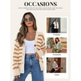 thumbnail image 5 of SHEWIN Striped Sweates Plus Size Cardigans for Women Casual Button Down V Neck Cute Cropped Outerwear Coats Apricot Stripe, 5 of 9