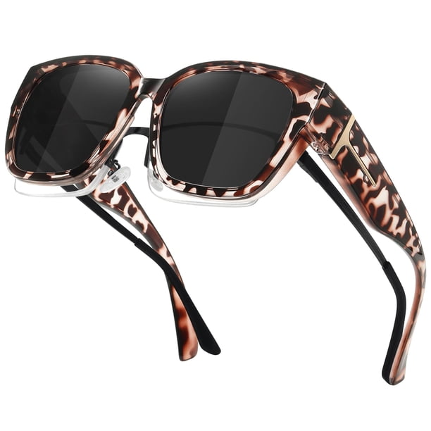 Gafas de sol polarizadas MEETSUN UV400 grises para usar sobre gafas