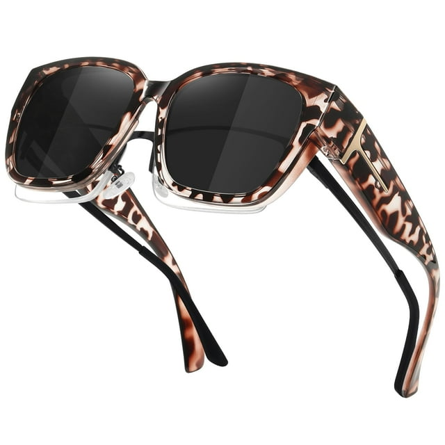Gafas de sol polarizadas MEETSUN UV400 grises para usar sobre gafas