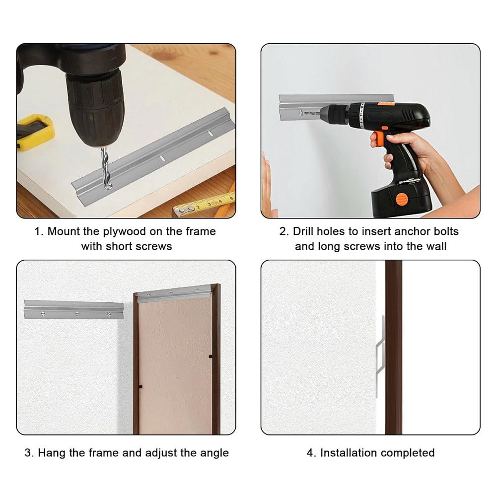 2Pcs Z-Clamps For Hanging Frame Hooks Hanging Rail For Pictures Artwork Frame