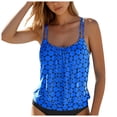 thumbnail image 3 of idosla Womens Blouson Tankini Top Only Loose Fit Swim Top No Bottom Modest Swimsuit (Blue, S), 3 of 8