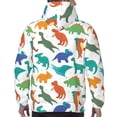 thumbnail image 7 of Honeii Colorful Dinosaur Pattern Mens Hoodies Men's Loose Sleeve Sweatshirt,Pullover Hooded Sweatshirt for Men,Essentials Hoodie-XX-Large, 7 of 7