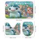 thumbnail image 3 of No del todo narval-theme 4-Piece Shower Curtain Set with Rugs, Waterproof Bathroom Decor Set Includes Bath Mat, U-Shaped Rug, Toilet Lid Cover and Curtain with Hooks, 3 of 6