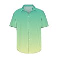 thumbnail image 4 of Zylanna Men's Turndown Collar Shirts, Summer Gradient Color Button Down Breathable Short Sleeve Casual Trouses for Men Green Size 2XL, 4 of 5