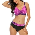 thumbnail image 6 of Baqcunre Swim Suits for Women 2024, Women Flower Printed Beachwear Swim Bandeau Bikini Set, Push-Up Swimwear Suit Two Pieces Bikini Set, Tankini Swimsuits for Women, Bikini Sets for Women Purple XL, 6 of 8