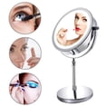 thumbnail image 1 of Espejo de maquillaje iluminado con aumento de 1X/10X, espejo de tocador LED de 7 pulgadas con luz diurna blanca de dos lados sin sombras, funciona con pilas y cable USB (incluye 3 pilas, 1 of 8
