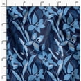 thumbnail image 2 of Soimoi Florals Print, Silk Fabric, Decor Sewing Fabric by The Yard 42 Inch Wide,Decorative Fabric for Shirts Suits Ties, Navy Blue, 2 of 6