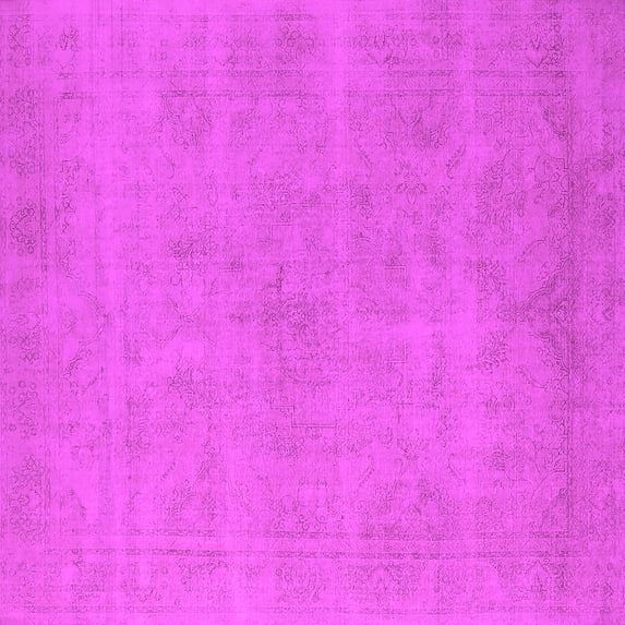 Ahgly Company Indoor Square Oriental Pink Industrial Area Rugs, 7' Square