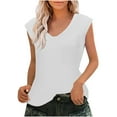 thumbnail image 1 of AherBiu Débardeurs pour Femmes Col en V Été Décontracté Sans Manches Haut T-Shirts Chemises Blouse Débardeurs Confortables, 1 of 5