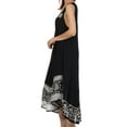 thumbnail image 4 of Sakkas Batik Flower Caftan Tank Dress / Cover Up - Black / White - One Size, 4 of 6
