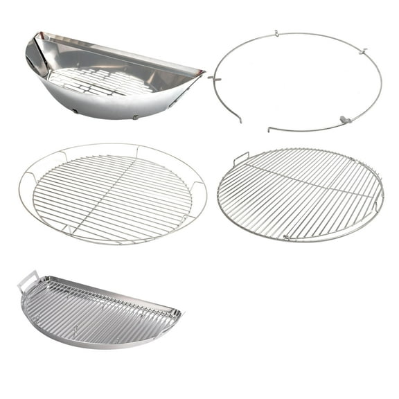 Slow ’N Sear Cooking System for Large Big Green Egg Grill with Two-Zone Cooking