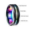 thumbnail image 5 of NUNCAD 8mm Men's Tungsten Rings Grooved Black Matte Finish Beveled Edges Multi-Color Size 7 to 15, 5 of 5
