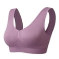 thumbnail image 2 of Ozmmyan Plus Size Bras for Women Padded Seamless Womens Bras, Compression Bra, Wirefree Bra, Stretchable Straps Bra Women's Built Up Tank Style Sports Bra Full-Coverage Wirefree Bra, 2 of 8