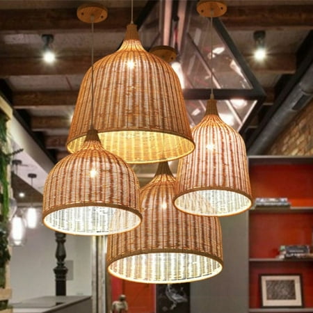

FPWNGL Cozy Hand Knitted Bamboo Pendant Lamp in Warm Chinese Style Ideal for Elevating Restaurant Decor and Setting a Welcoming Atmosphere With its Radiant Glow