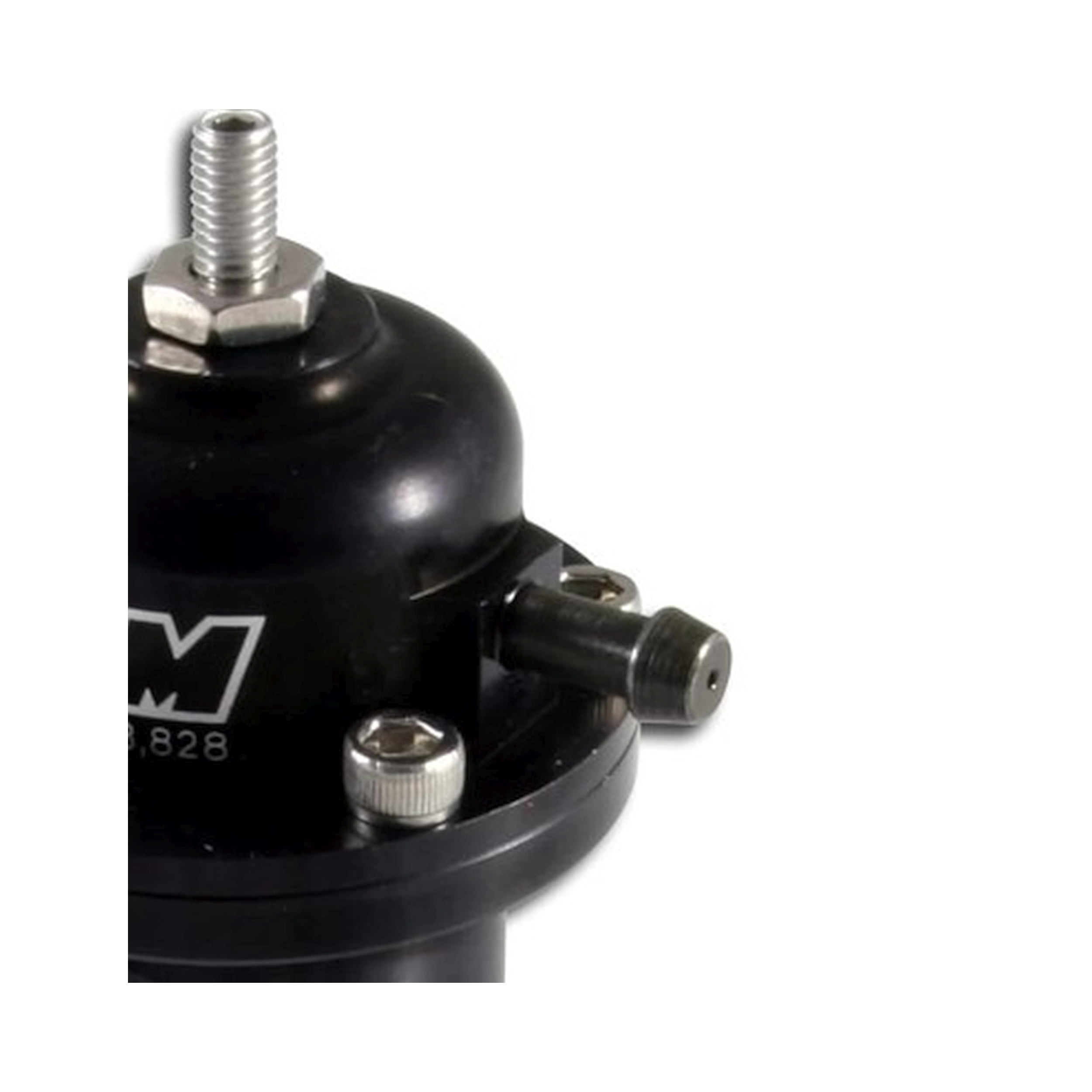 AEM 25-611 Threaded Barb Vacuum Fitting for AEM Adjustable Fuel Pressure Regulator, Black Anodized