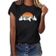 thumbnail image 2 of Gibobby Playera Manga Corta para Mujer Mujeres Casual Impresión Manga Corta Cuello Redondo Camiseta Suelta Blusa Tops(Negro,M), 2 of 5