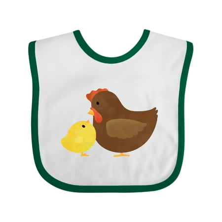 

Inktastic Hen and Chick Farm Animals Gift Baby Boy or Baby Girl Bib