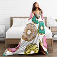thumbnail image 4 of Fleece Blanket Donut Plush Throw Fuzzy Super Soft Reversible Microfiber Flannel Blankets 50"x40", 4 of 4