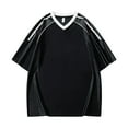 thumbnail image 3 of Dpytoraw Men's And Women's V Neck Short Sleeve T Shirt Lightweight Breathable Multiple Colors Oversized T-Shirts Men Black L, 3 of 3
