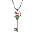 thumbnail image 1 of Wales National Flag Red Green Pattern Key Necklace Pendant Tray Embellished Chain, 1 of 3