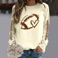 thumbnail image 4 of TIANZEN Full Sleeve Crewneck Sweatshirts For Women Long Sleeve Football Graphic Printed Hoodless Pullover Sweatshirts Top Blouse Jacket Women, 4 of 4