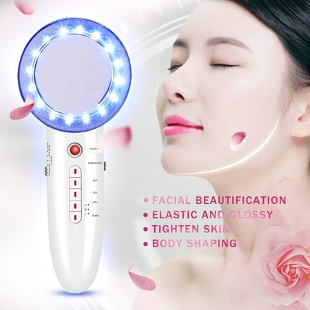 WALFRONT 6 in 1 Ultrasonic Body Shaping Anti Cellulite Massager, EMS LED Galvanic Ion Face Beauty