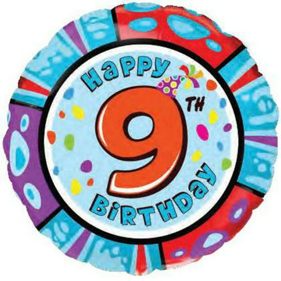 18 inch Happy Birthday - Nine Foil Mylar Balloon - Party Supplies Decorations