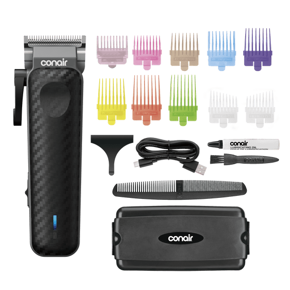 Conair Lithium Ion Clipper and Trimmer Kit, Rechargeable, with 10 Guide Combs