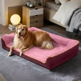 thumbnail image 4 of PayUSD Dog Bed for Large Medium Small Dogs Orthopedic Dog Sofa Bed Non Slip Pet Couch with Removable Washable Cover Supportive Egg Crate Foam S to XL, Wine Red and Pink, 4 of 9