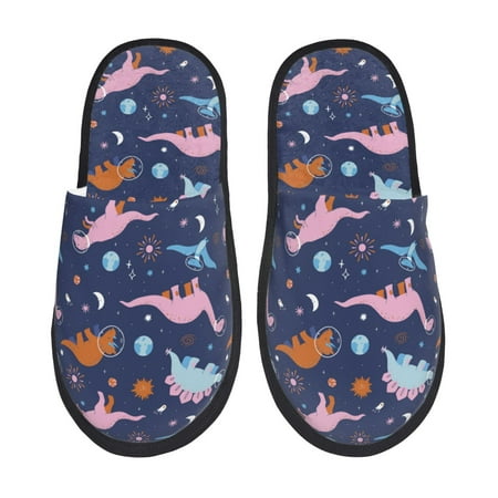 Balery Dinosaur Slient Indoor Furry Fleece Comfort House Shoes Soft Non-Slip Home Shoes Cotton slippers House Slippers-- Large