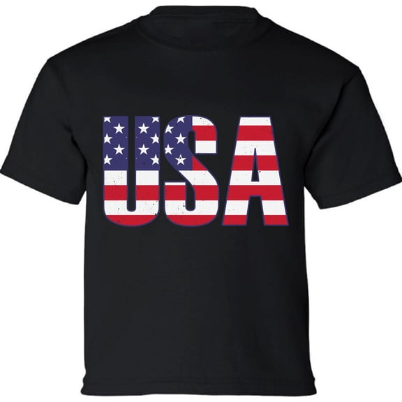 USA Shirts for Kids - Patriotic Graphic Tees for Boys Girls - American Flag 4th of July BBQ Party Celebrate Independence Day