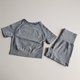 thumbnail image 4 of Conjunto de Yoga sin costuras para mujer, Top corto de manga corta para Fitness, camisetas, pantalones cortos para correr, ropa de entrenamiento para gimnasio, conjunto de 2 piezas, 4 of 6