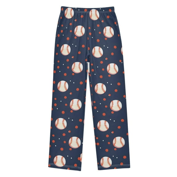 joogoo Baseball and Dots Pajama Pants Pj Bottoms Sleepwear Lounge L