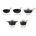 thumbnail image 2 of Juego de ollas y sartenes de 16 piezas Juego de utensilios de cocina antiadherentes con juego de cocina (negro, 16 piezas), 2 of 5