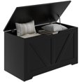 thumbnail image 1 of HOMCOM Coffre de Rangement pour Salon, Boîte en Bois, 31,5 Po L, Noir, 1 of 10